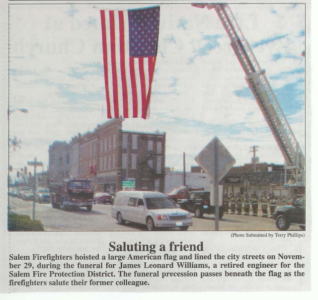 Saluting a Friend - The City of Salem honored Leonard Williams.